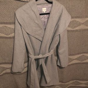 Gray Wrap Dress Coat